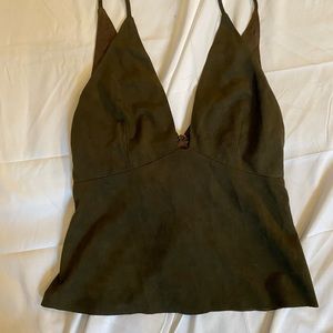 GORGEOUS faux suede plunge top